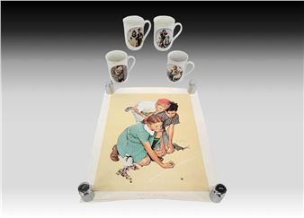 Knuckles Down - September 2, 1939; four teacups - Norman Rockwell