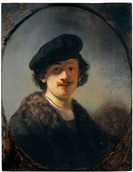 SELF-PORTRAIT WITH SHADED EYES - Rembrandt van Rijn
