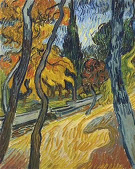 Arbres dans le jardin de l'asile - Vincent van Gogh