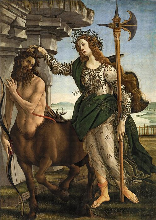 Sandro Botticelli, Pallas e Centauro, c. 1482-1483, Oil on canvas, 207 x 148 cm, Gallerie degli Uffizi