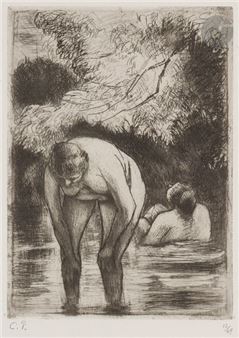The Two Bathers - Camille Pissarro