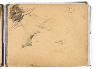 16 sheets: Album cartonné composé de 16 feuillets de diverses couleurs numérotés de 1 à 28, vers 1817-1824 - Eugène Delacroix