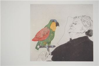 The artist's mother with the parrot - David Hockney