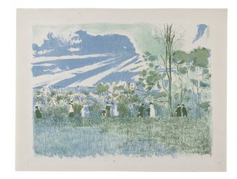 A travers champs, planche issue de l'album Paysages et Interieurs - Édouard Vuillard