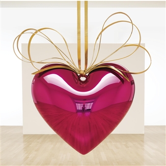 Hanging Heart (Magenta/Gold) - Jeff Koons