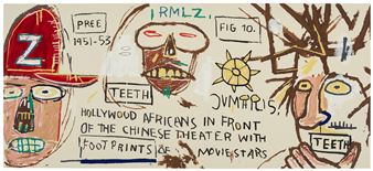 Hollywood Africans in front of the Chinese Theatre with Footprints of Movie Stars - Jean-Michel Basquiat
