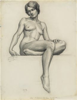 Nude Life Drawing from Art Students League - Norman Rockwell