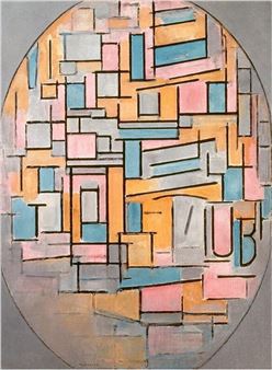 Composition in Oval with Coloured Surfaces 2 - Piet Mondrian