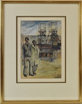 Workers at a Mine Head - Sir William George Gillies