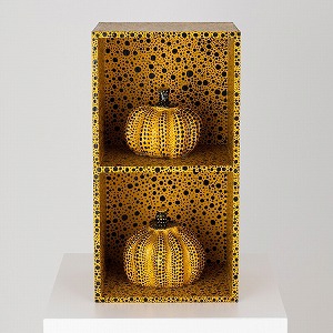 Artwork by Yayoi Kusama, Pumpkins, Made of acrylic, fabric, paper, clay and wood